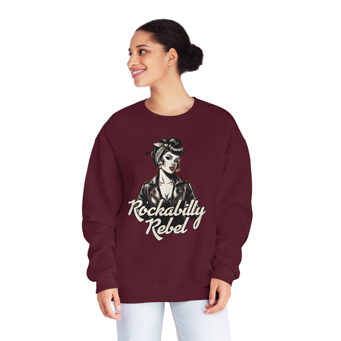 Crewneck Sweatshirt- Rockabilly Rebel