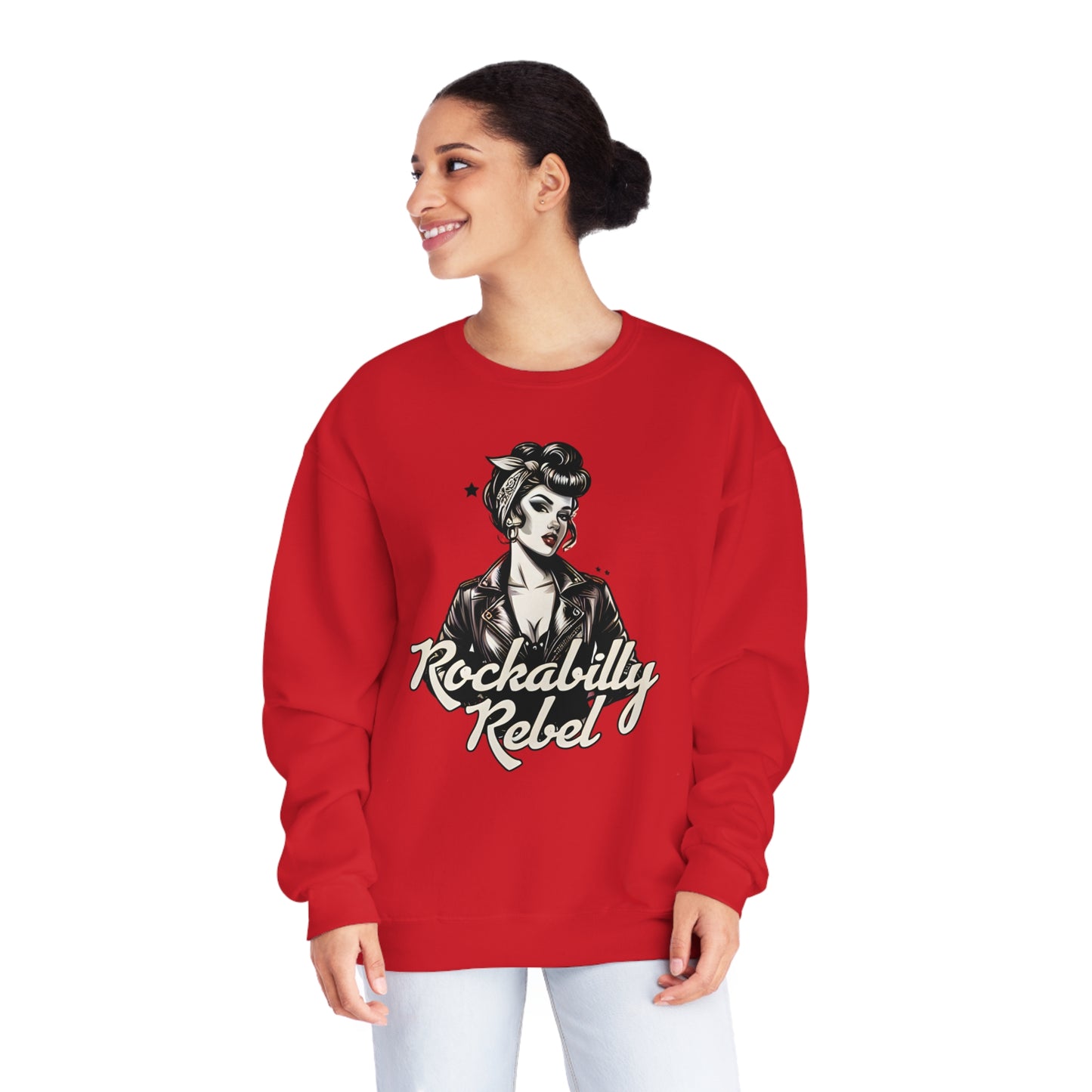 Crewneck Sweatshirt- Rockabilly Rebel