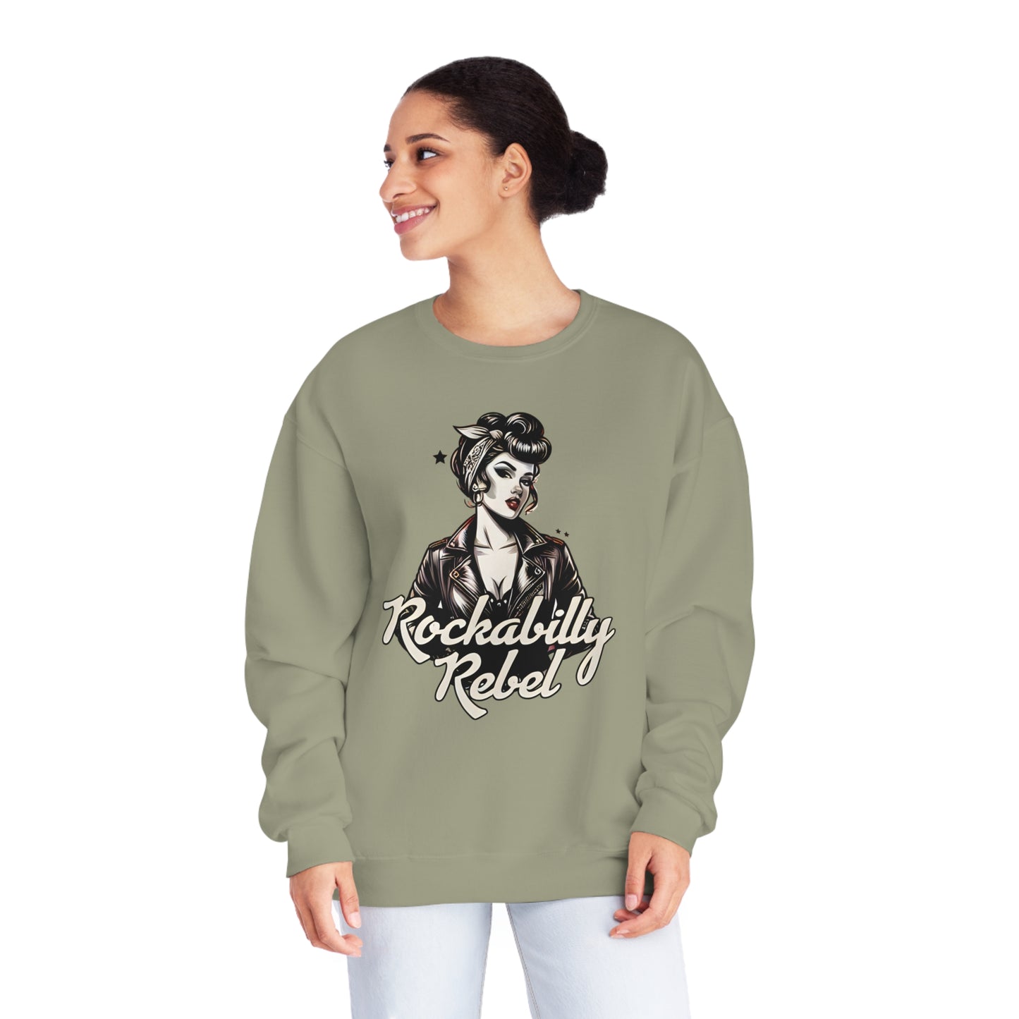 Crewneck Sweatshirt- Rockabilly Rebel
