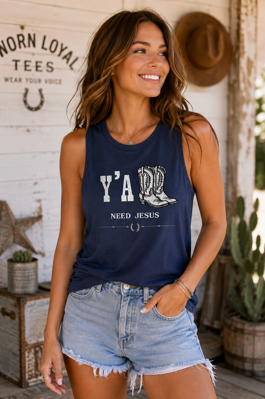 Y'All Need Jesus Muscle Tank