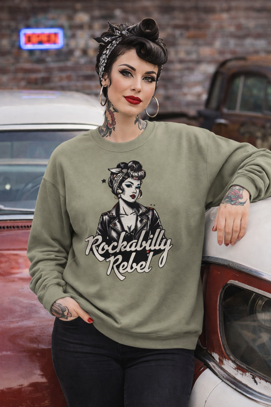 Rockabilly Rebel Sweatshirt – Retro Pin-Up Punk Style
