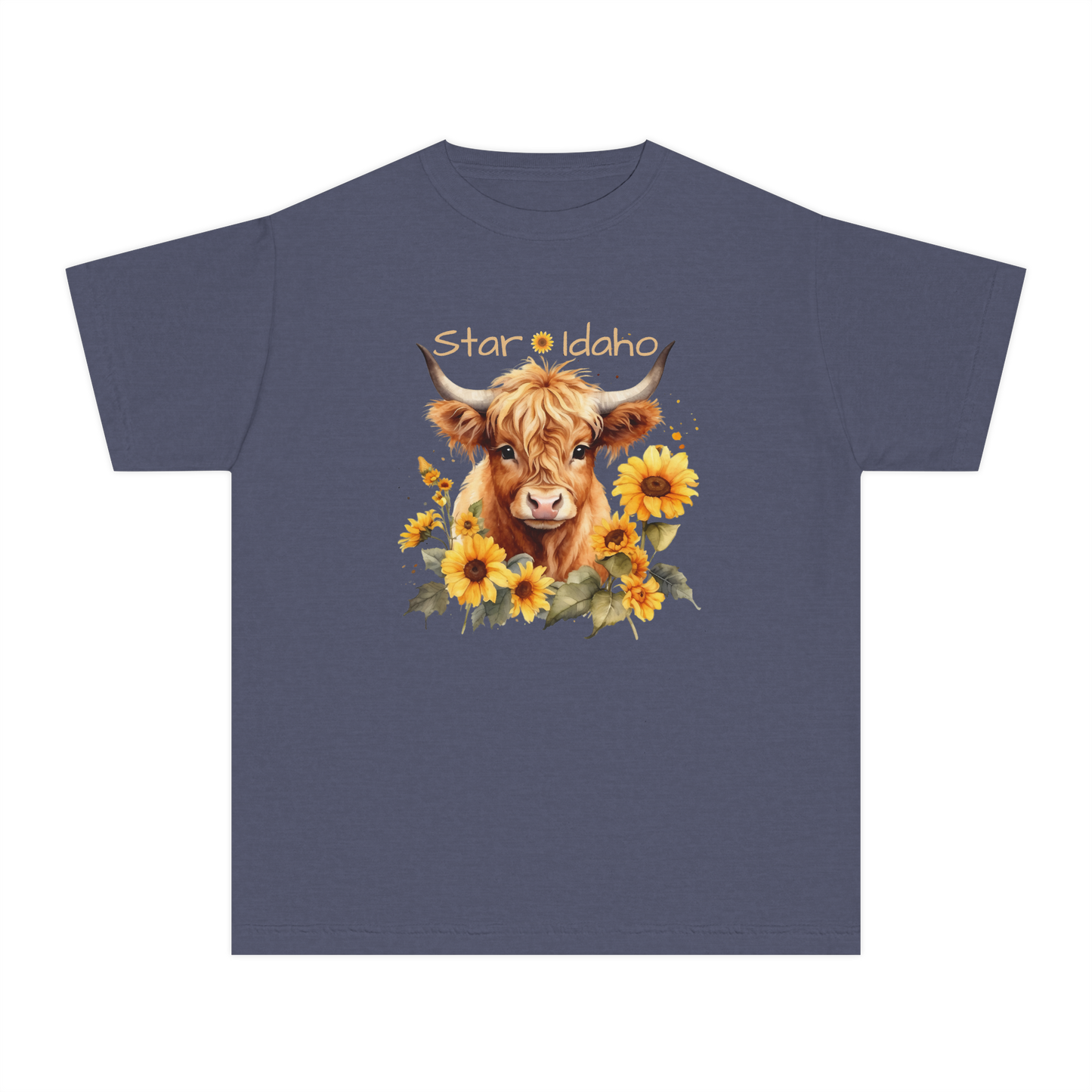 Sunflower Highland Cow YOUTH