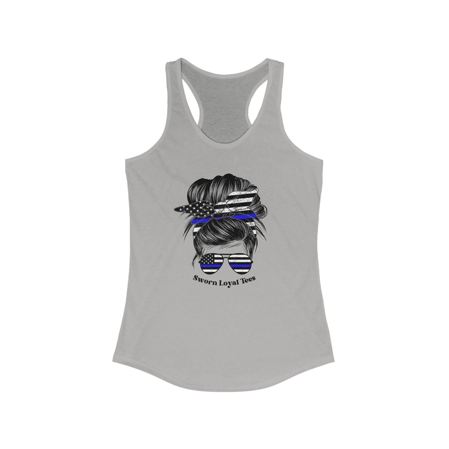 Women's Tank- SLT police messy bun