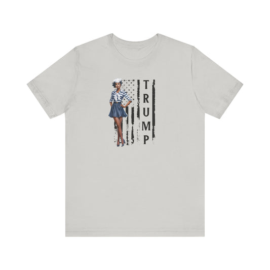 Unisex Tee- Trump Flag w/sailor girl