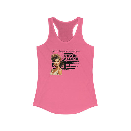 Women's Ideal Racerback Tank- Messy Buns