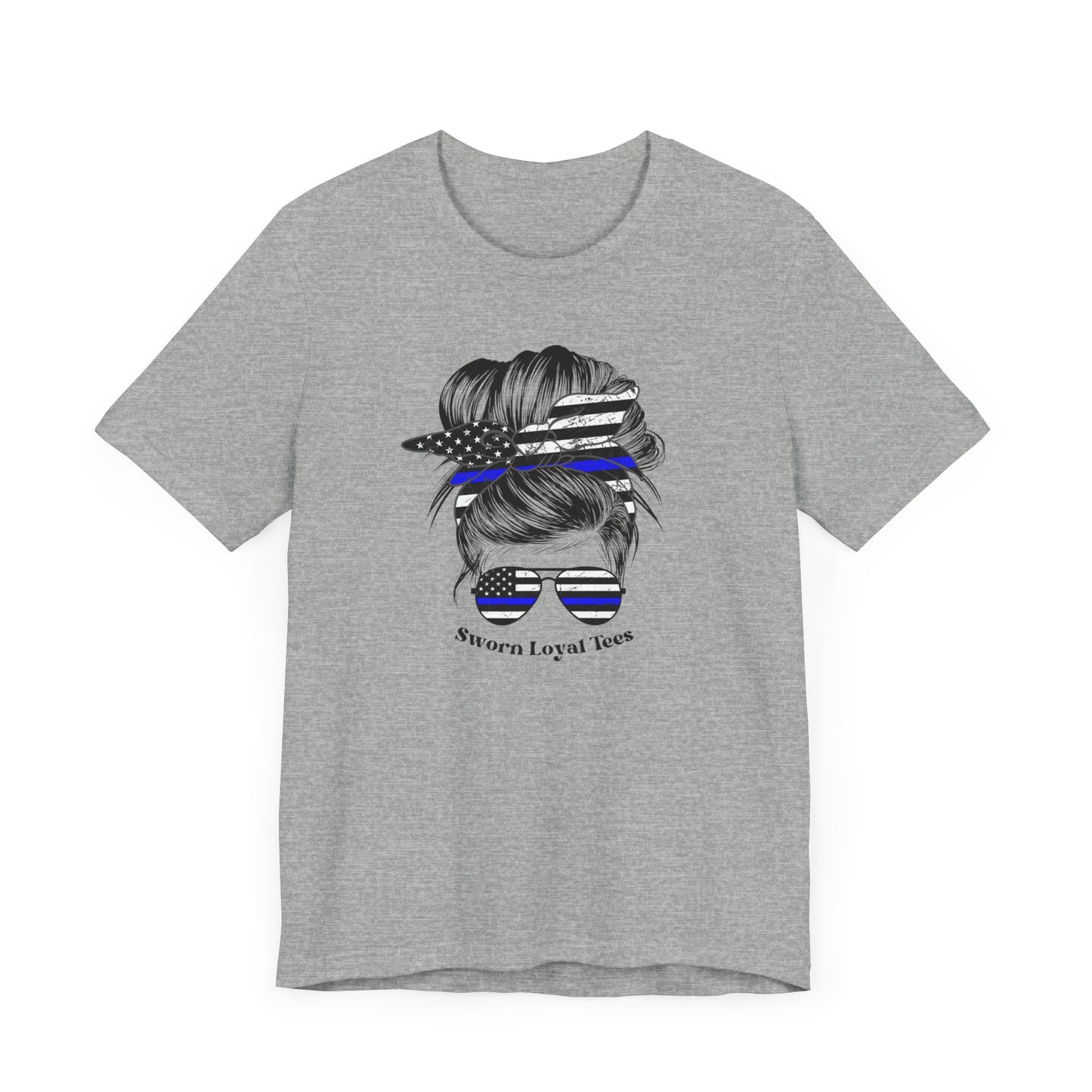 Unisex Tee- STL police messy bun