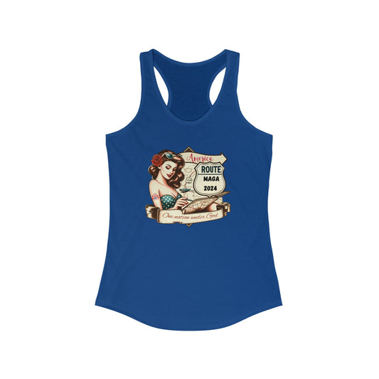 Women's Ideal Racerback Tank- Trump girl w/map