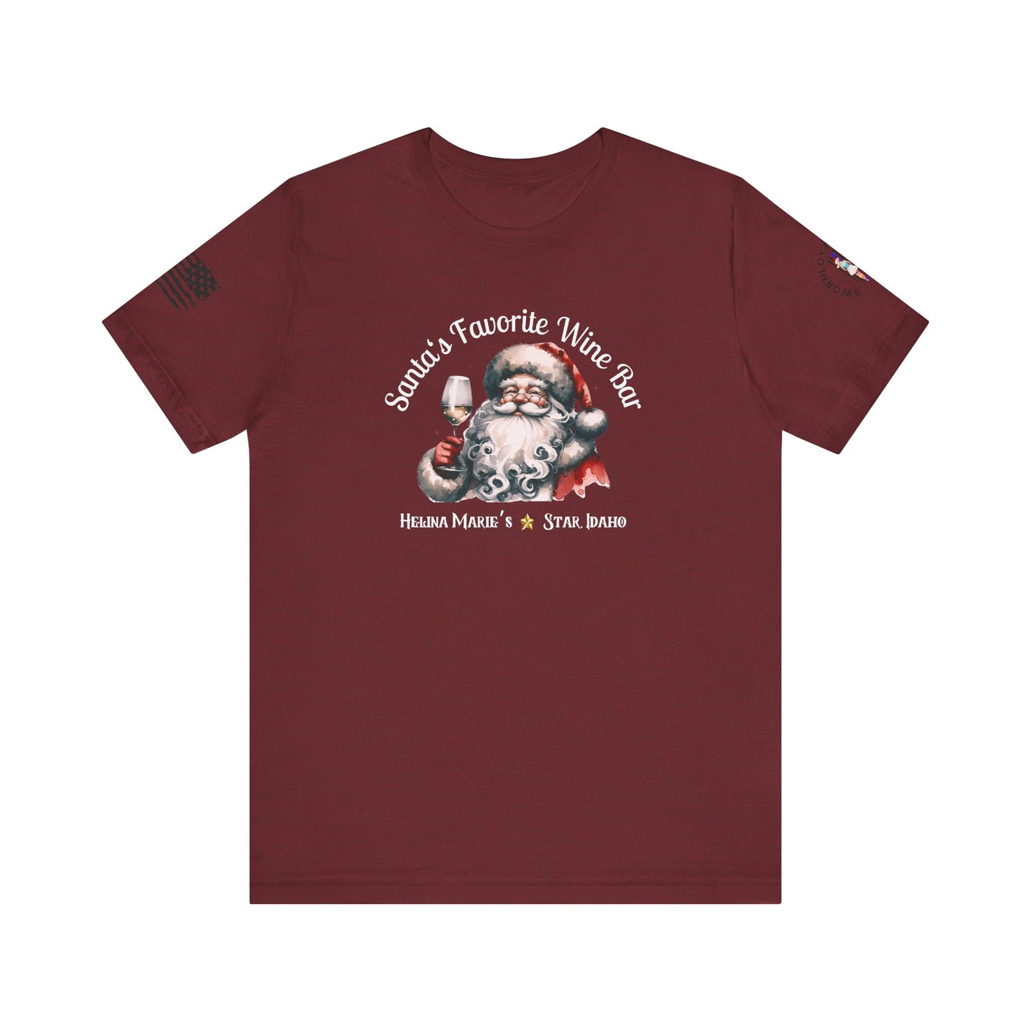 Santa's Favorite Wine Bar, Helina Marie's Unisex Jersey Short Sleeve Tee