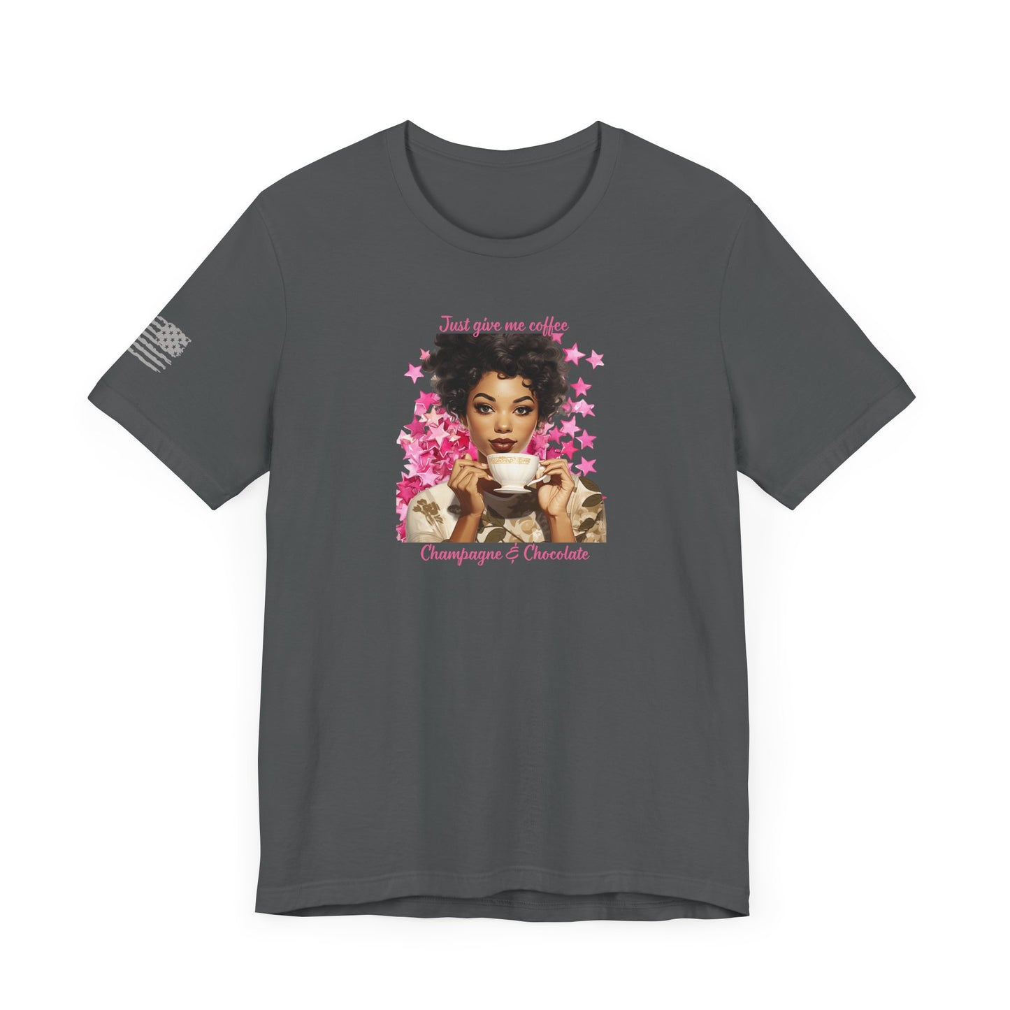 Unisex Tee- V-Day- Coffee, champagne, chocolate