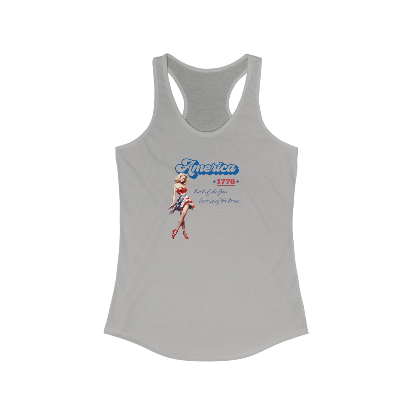 Women's Tank- Land of the free 4th of July