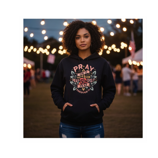 Pray On It – Christian Faith Hoodie (Pray Over It, Pray Through It)