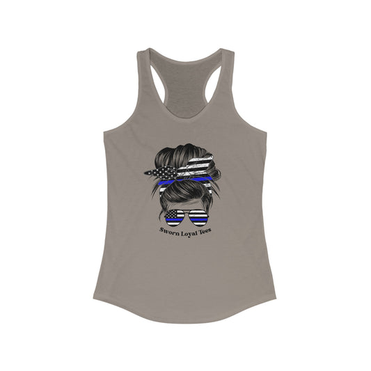 Women's Tank- SLT police messy bun