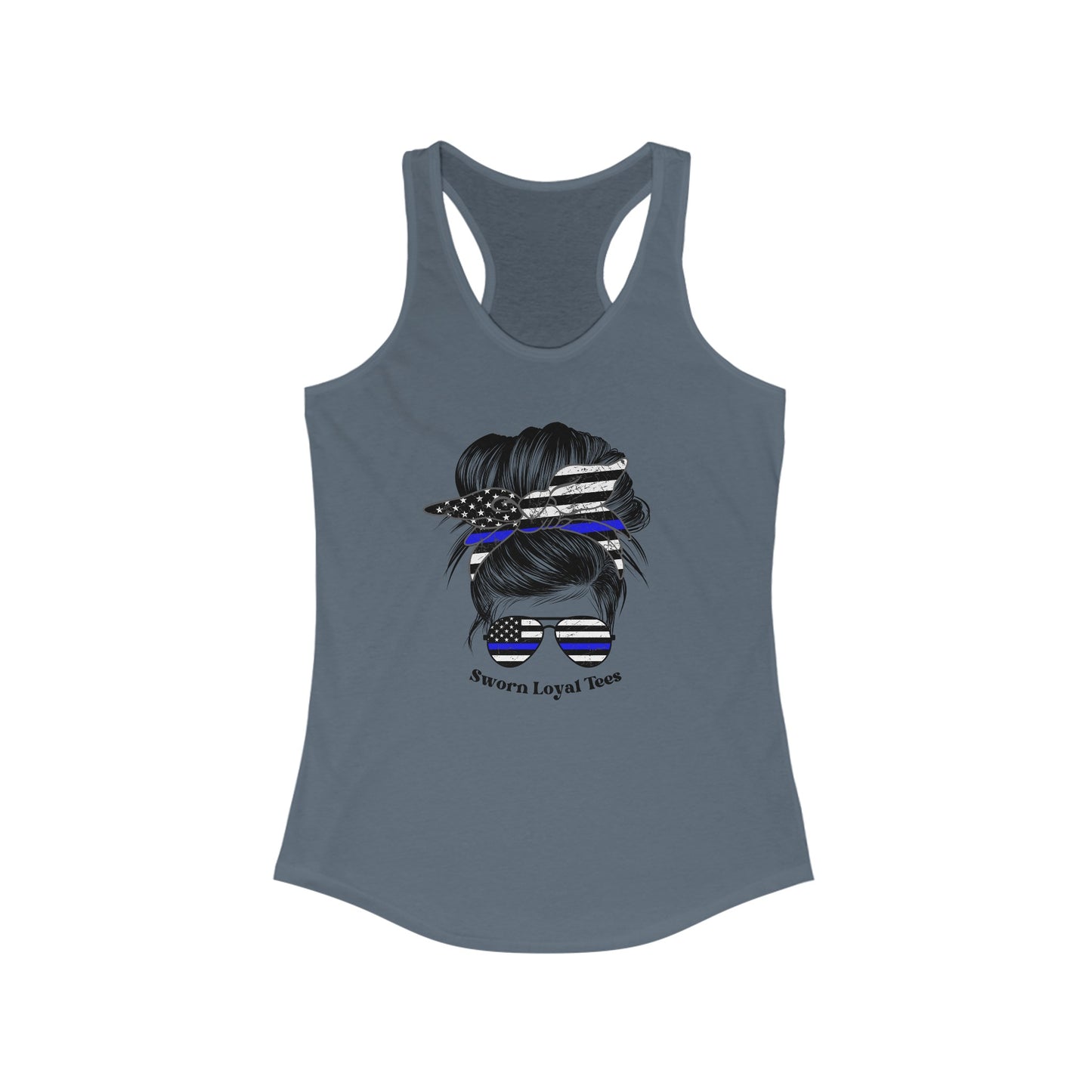 Women's Tank- SLT police messy bun