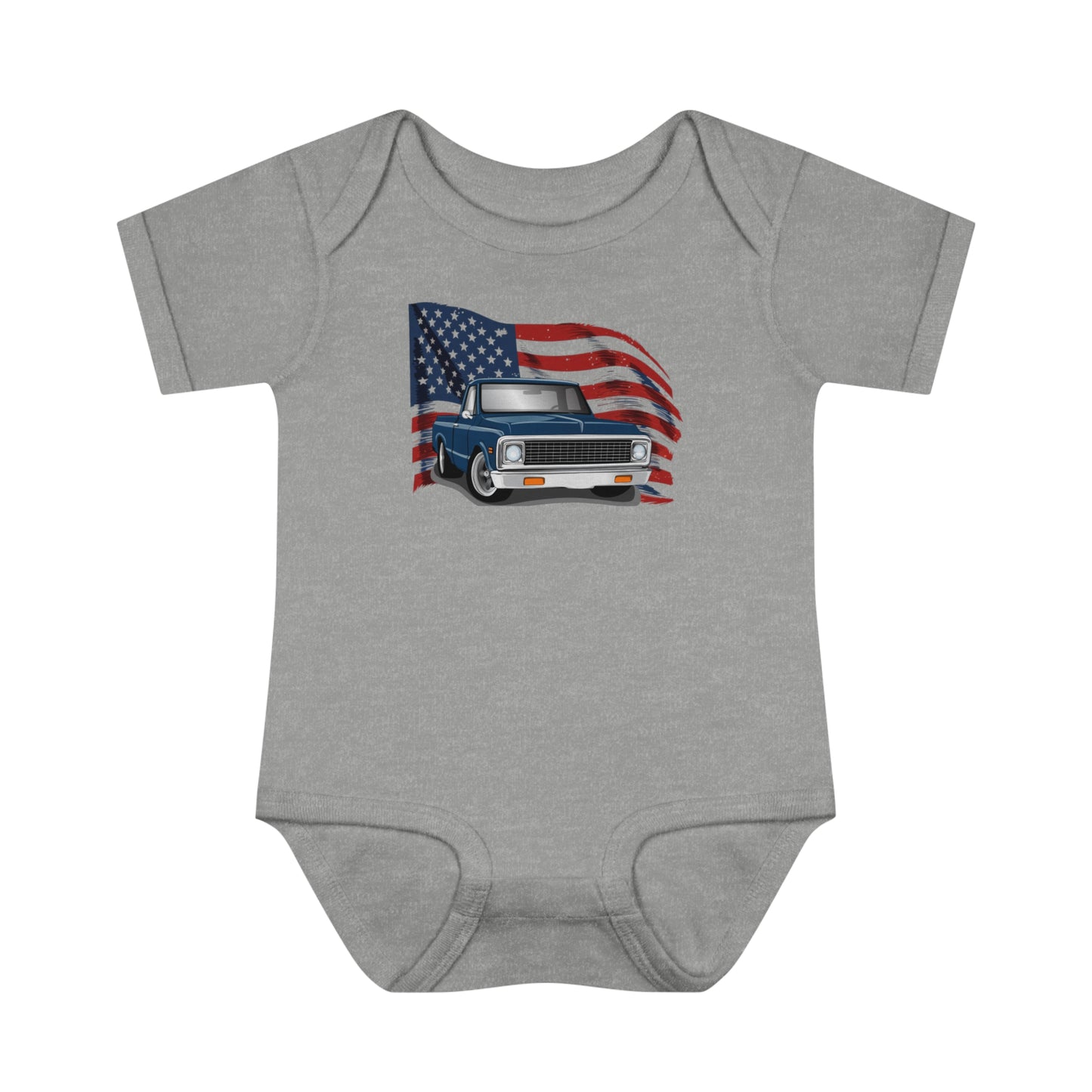 Infant Baby Rib Bodysuit- C10 with Flag