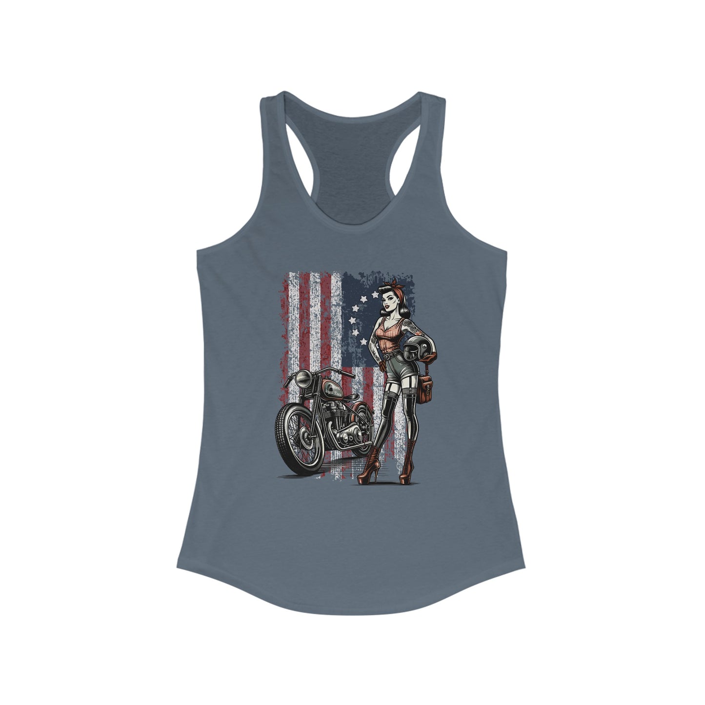 Women's Ideal Racerback Tank- All American Biker Chic