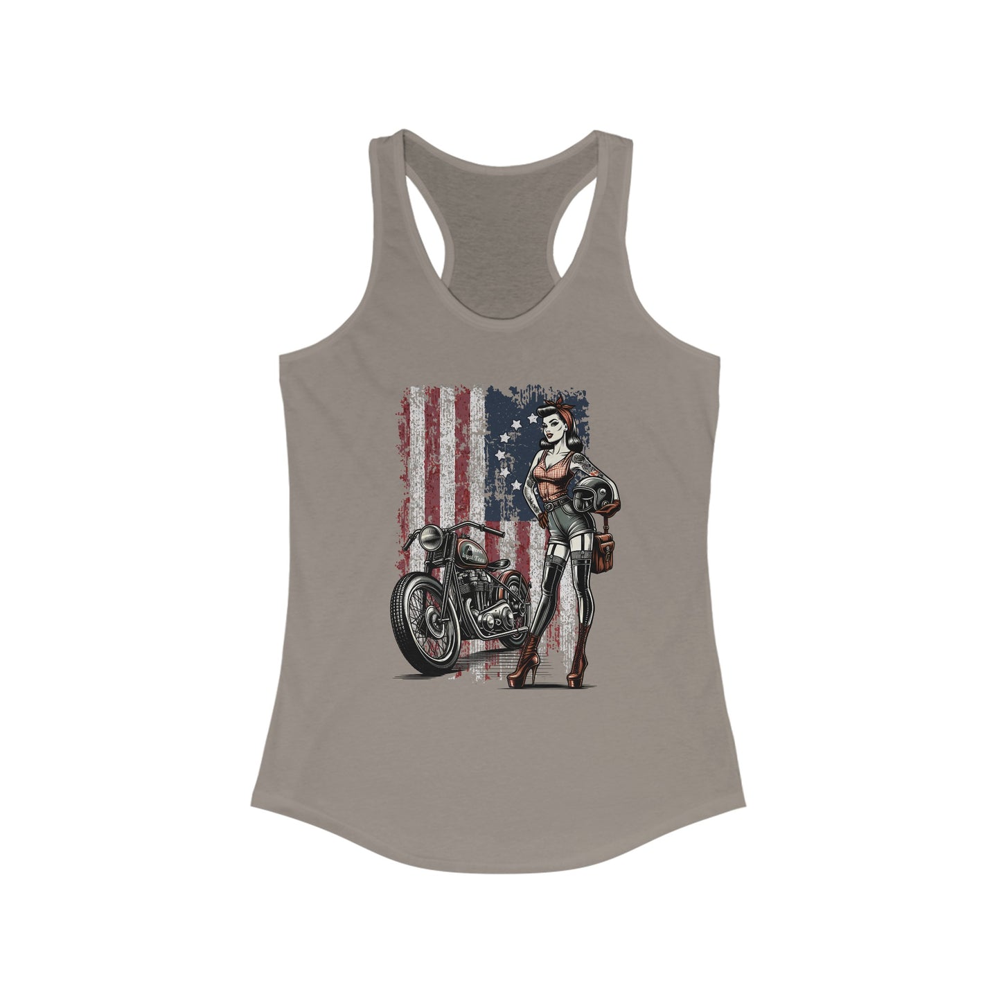 Women's Ideal Racerback Tank- All American Biker Chic