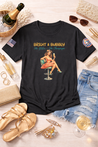 Bright Like Glitter Bubbly Like Champagne Tee