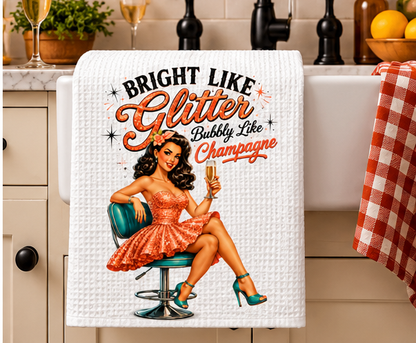 Bright Like Glitter Tea Towel
