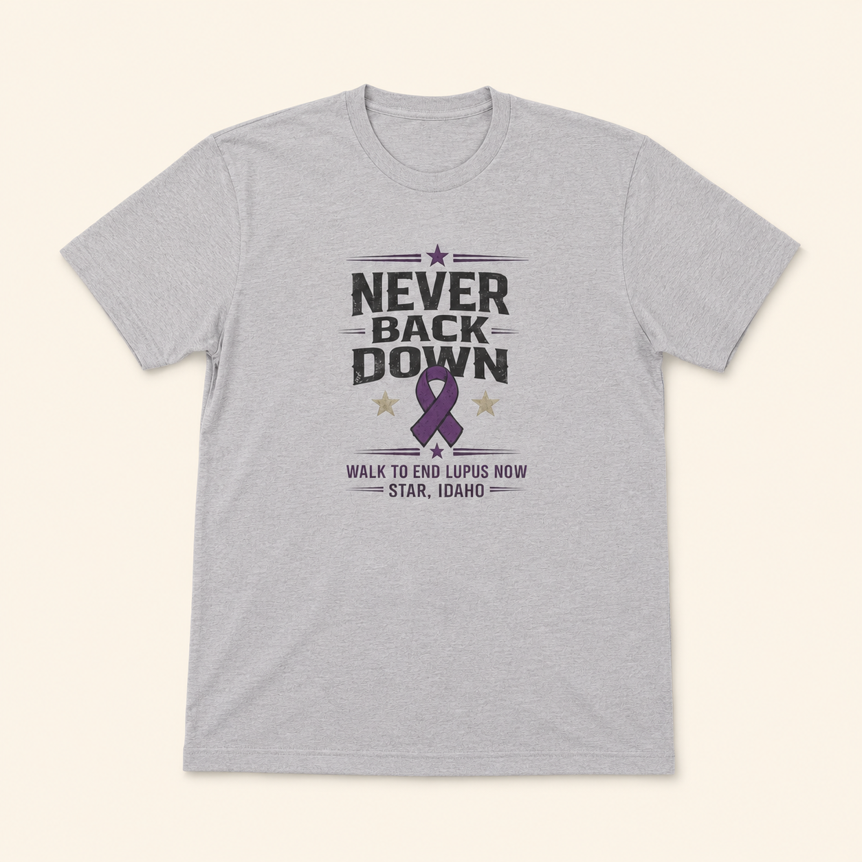 Never Back Down- Men's Lupus Support T-Shirt