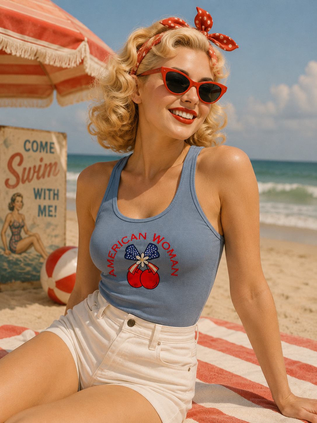 American Woman Cherries Tank Top