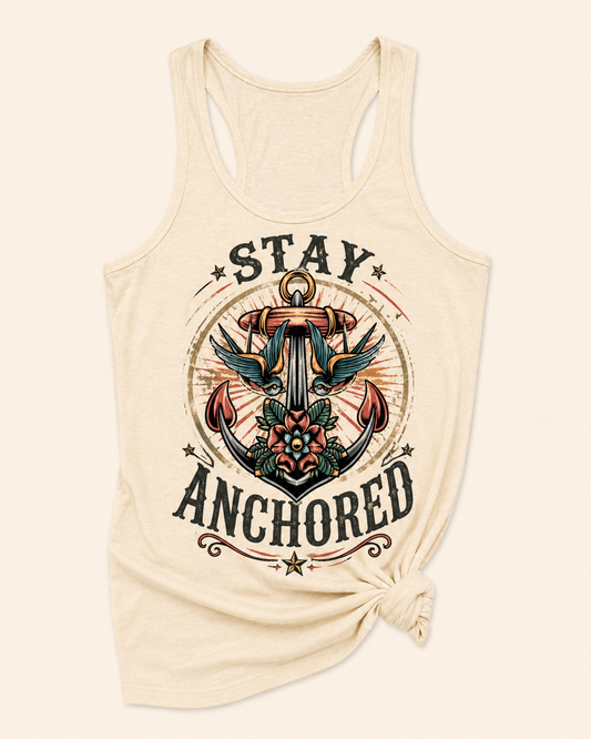 Anchor & Swallows Vintage Tank Top – Rockabilly • Nautical • Retro Pin-Up Style