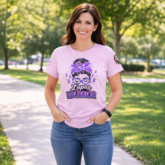 Lupus Warrior Messy Bun Tee