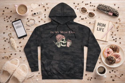 In My Mom Era – Camo Hoodie for Moms Who Do It All