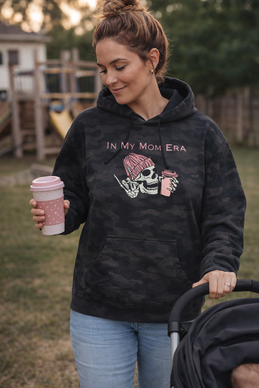 In My Mom Era – Camo Hoodie for Moms Who Do It All