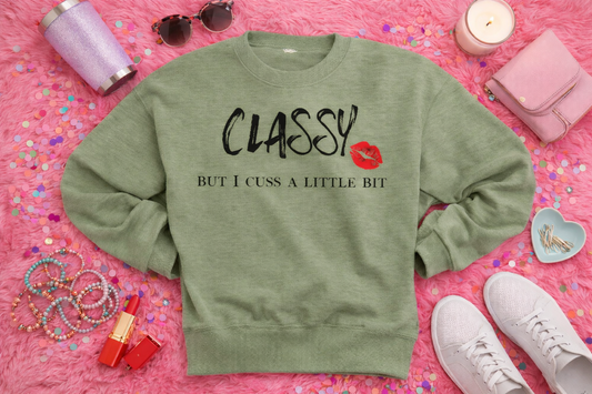Classy But I Cuss a Little Bit – Retro Rockabilly Sweatshirt