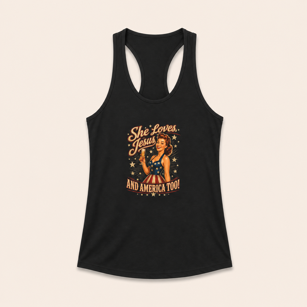 She Loves Jesus & America Too Tank Top