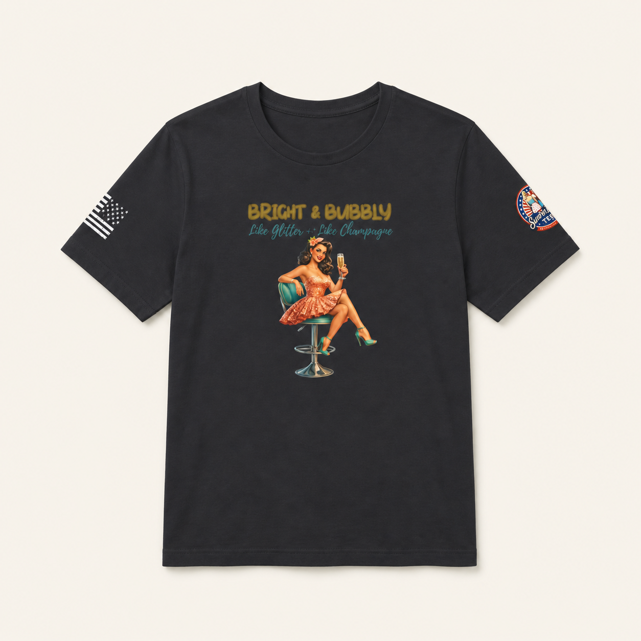 Bright Like Glitter Bubbly Like Champagne Tee