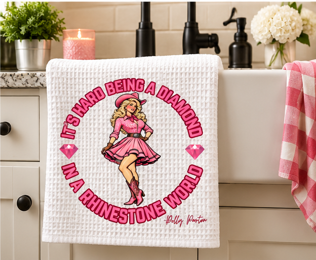 Diamond in a Rhinestone World  Tea Towel