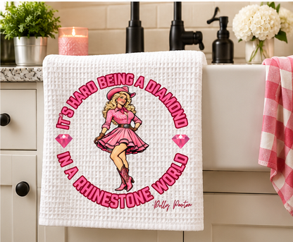 Diamond in a Rhinestone World  Tea Towel