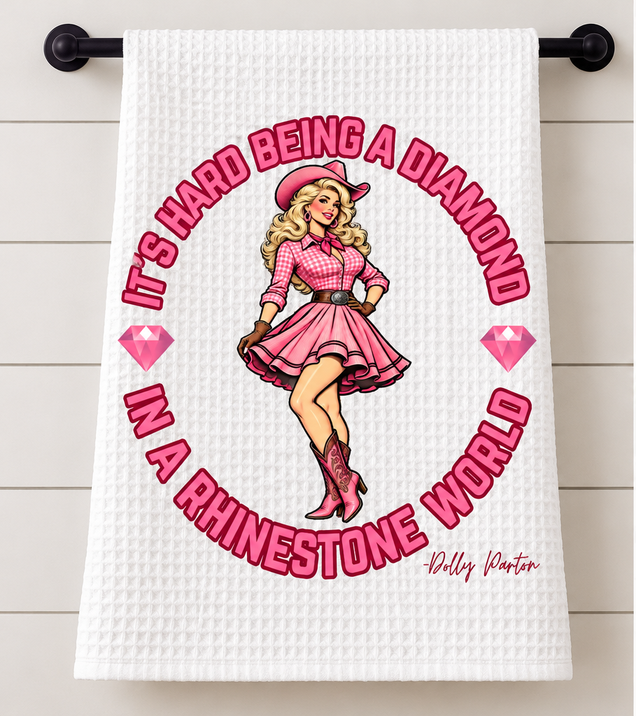 Diamond in a Rhinestone World  Tea Towel