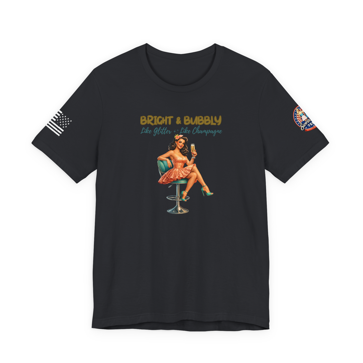 Bright Like Glitter Bubbly Like Champagne Tee