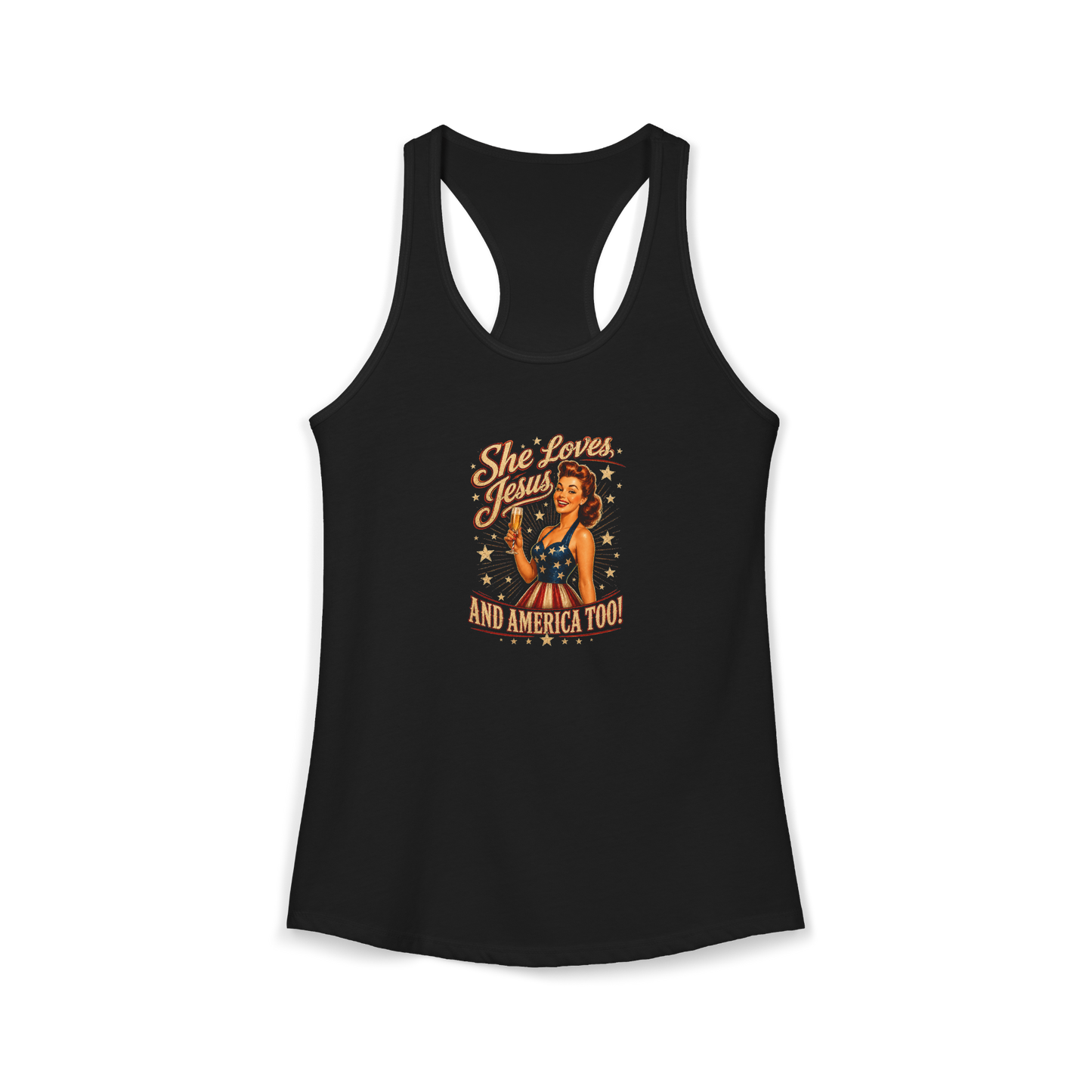 She Loves Jesus & America Too Tank Top