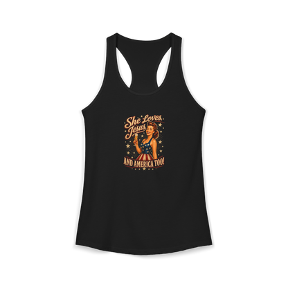 She Loves Jesus & America Too Tank Top